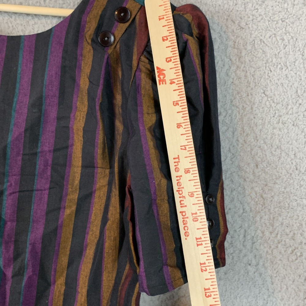 Vintage MCS New York Dress Striped Puff Sleeve 70s Mod - Picture 8 of 15